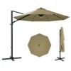 product-10ft-cantilever-umbrella-brown-with-light-main-img Patiowell 10ft Cantilever Patio Umbrella with Solar Light, Rotation & Tilt, Brown