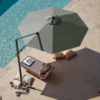 product-10ft-cantilever-umbrella-light-gray-scene-img Patiowell 10ft Cantilever Patio Umbrella with Rotation & Tilt, Light Gray