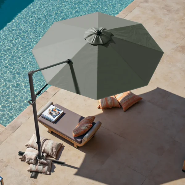 product-10ft-cantilever-umbrella-light-gray-scene-img Patiowell 10ft Cantilever Patio Umbrella with Rotation & Tilt, Light Gray